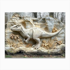 3d Dinosaur Made In Stone 1 Canvas Print