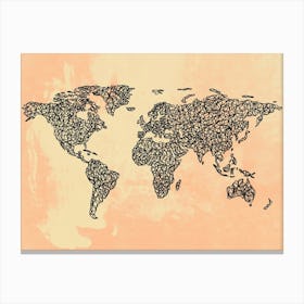 Abstract Minimalist World Map Canvas Print