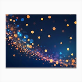 A Blurred Background Of Out Of Focus, Round Lights In Blue, Orange, And White Against A Dark Blue Backdrop 1 Canvas Print