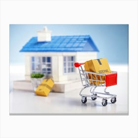 Buyer Shopping Cart Asset Concept Investment Building Purchase House Buy Home Residential (8) Canvas Print