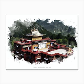 Lamaling Temple, Eastern Tibet, Tibet Canvas Print