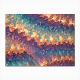 Abstract Digital Art With A Colorful, Fractal Pattern In Shades Of Pink, Blue, And Orange, Resembling A Galaxy Or Nebula Canvas Print