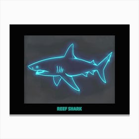 Neon White Tip Reef Shark 3 Poster Canvas Print