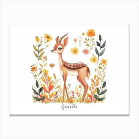 Little Floral Gazelle 2 Poster Canvas Print