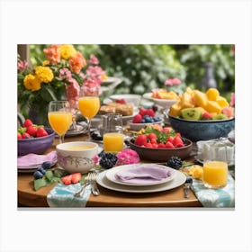 Table Setting For Breakfast Canvas Print