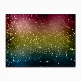 Blue, Yellow, Pink Shining Star Background Canvas Print