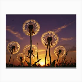 Sunset Dandelion Canvas Print