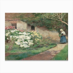 Woman In A Garden 4 Canvas Print