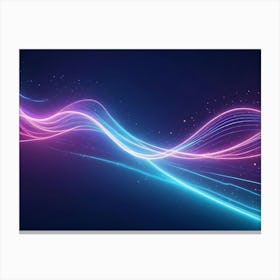 Abstract Image Of Flowing, Blue And Pink Lines With Scattered Light Particles, Creating A Dynamic And Futuristic Effect Canvas Print