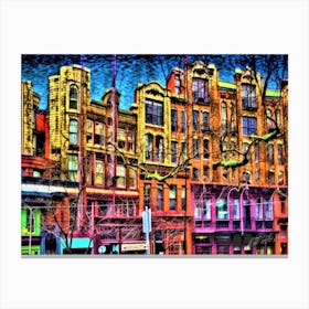 Gastown Vancouver Proper - Colorful Cityscape Canvas Print