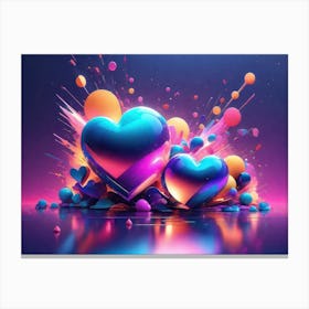 Colorful Heart Creative Art Print 48 Canvas Print