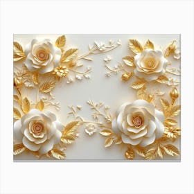 Gold Roses Canvas Print