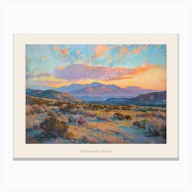 Western Sunset Landscapes Chihuahuan Desert Texas 2 Poster Canvas Print