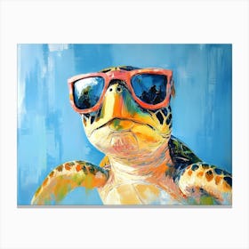 Sea Turtle In Sunglasses 3 Canvas Print