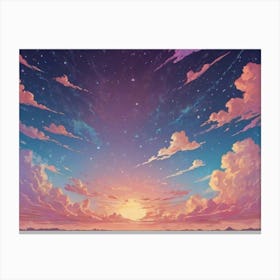 Leonardo Kino Xl A Dreamy Pastelcolored Sky With Soft Clouds 1 Lienzo