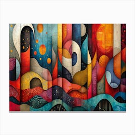 Colorful Chronicles: Abstract Narratives of History and Resilience. Abstract Painting 13 Canvas Print
