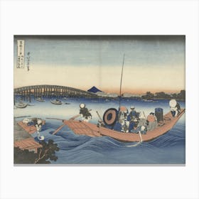 Hokusai Ukiyo-e Shinkansen Bridge Canvas Print