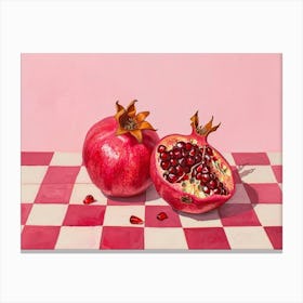 Pomegranate Pink Checkerboard 4 Canvas Print