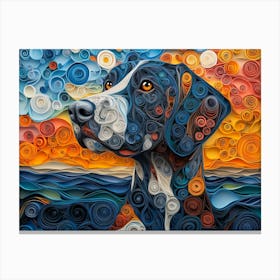 German Shorthaired Pointer Paper Quilling Dog Portrait II Canvas Print