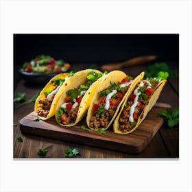 Tacos On A Wooden Board 6 Canvas Print