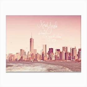 New York Skyline Rose in Canvas Print