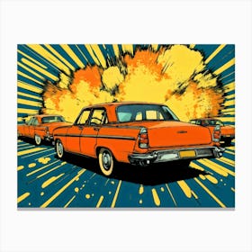 Car Explosion Canvas Print