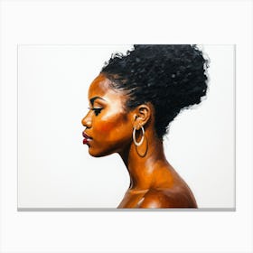 Side Profile Of Beautiful Woman Oil Painting 153 Canvas Print