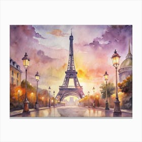 Paris At Sunset 1 Canvas Print