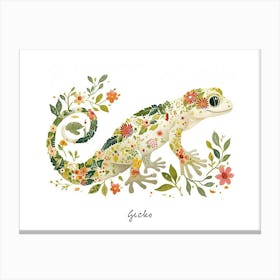 Little Floral Gecko 3 Poster Canvas Print
