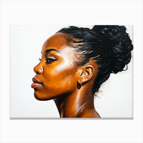 Side Profile Of Beautiful Woman Oil Painting 99 Canvas Print