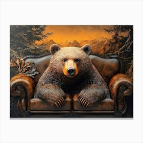 Elegant 3d Bear Stunning Striking Transformation Canvas Print