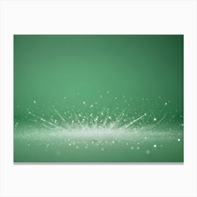 Sparkling Silver Glitter Explosion On Green Background Canvas Print