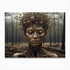 Woman In The Forest Canvas Print