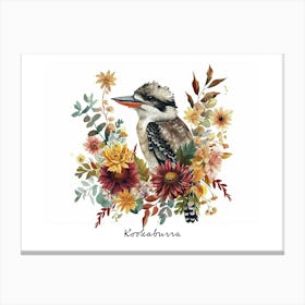 Little Floral Kookaburra 3 Poster Canvas Print