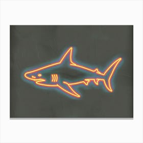 Orange Smooth Hammerhead Neon Shark 7 Canvas Print