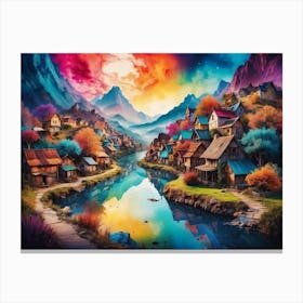 Rainbow Village Canvas Print