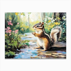 Chipmunk In The Woods Canvas Print