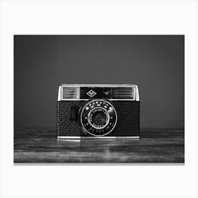 Vintage black and white Agfa camera - retro dark film photography by Christa Stroo Photography Canvas Print