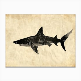 Wobbegong Shark Silhouette 2 Canvas Print