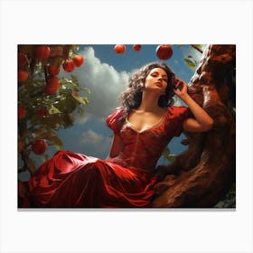 Upscaled A Woman Sitting Under Apple Trees Posing In The Sky In Th 6ed18e7d 26d3 4bc2 9687 0bf589bdd7c7 Canvas Print