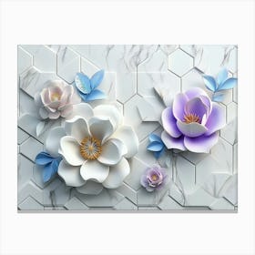 3d Flower Wall Art Canvas Print