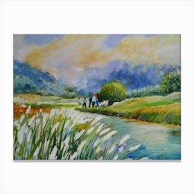 Landscape Painting, Impressionist Painting, Water Color Canvas Print