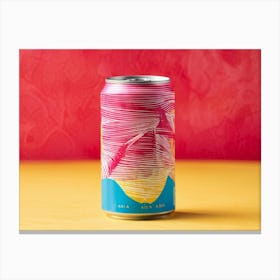 A Soda Can Cover Featuring A Meticulously Folded Paper Art Of A Face Elegantly Rendered In Hues Of Canvas Print