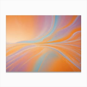 Abstract Image Of Swirling, Fluid Colors In Shades Of Orange, Pink, And Blue Canvas Print