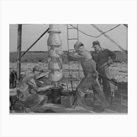 Getting Ready To Put In The Pumping Part Of The Water Well For Irrigation Purposes On A Farm Near Garden City, Kansas By Canvas Print