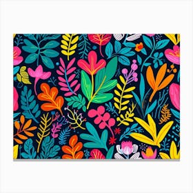 Colorful Floral Seamless Pattern Canvas Print