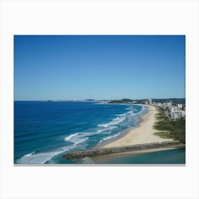 Gold Coast Beach, Deep Blue Water, Waves And Soft Focus Canvas Print