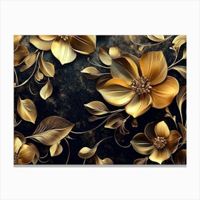 Gold Flowers 25 Canvas Print