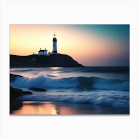 Lighthouse In The Dusk Canvas Print