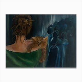 Cat In The Rain Canvas Print